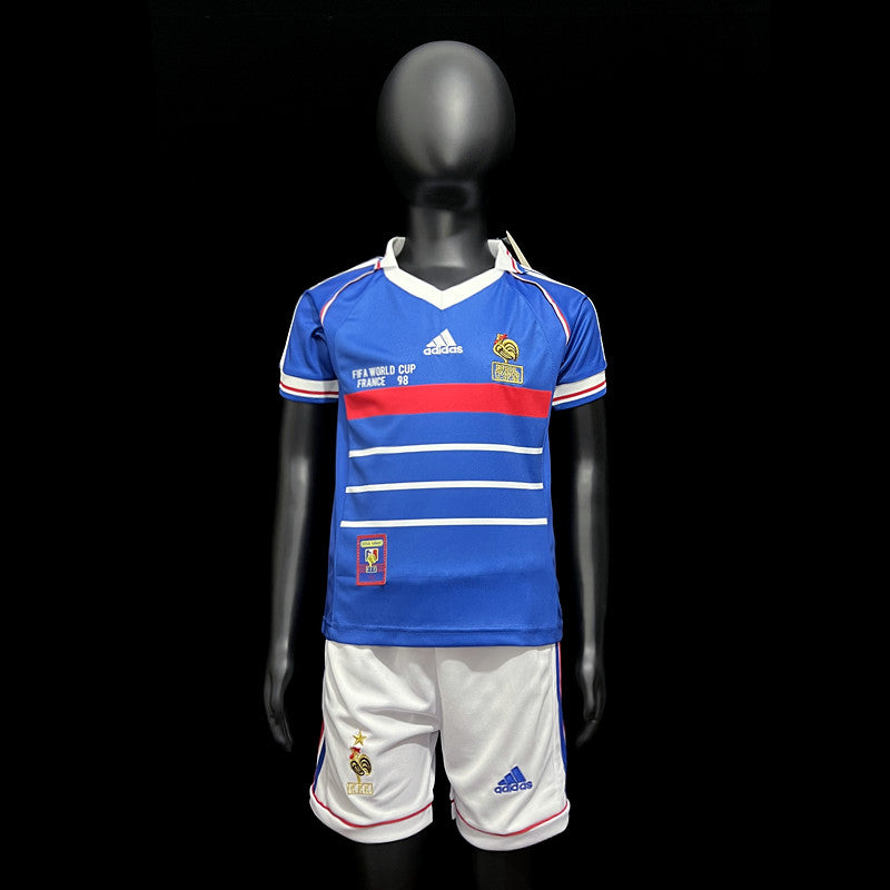 Kit Infantil França Home Retro 1998 Adidas Unissex - Azul