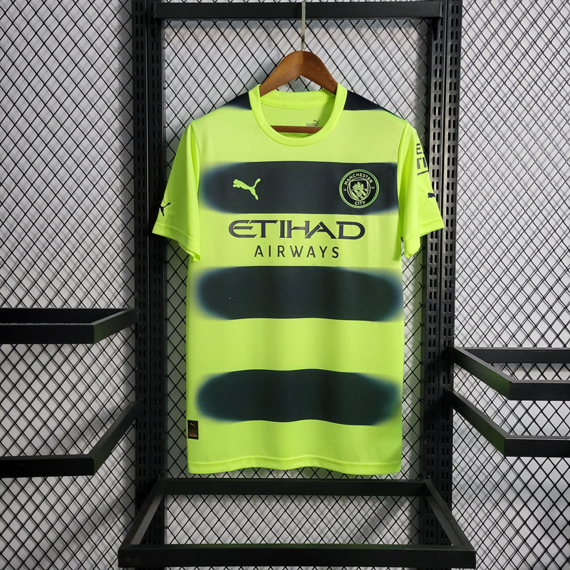 Camisa Manchester City Third 22/23 Torcedor Puma Masculina - Verde e Preto