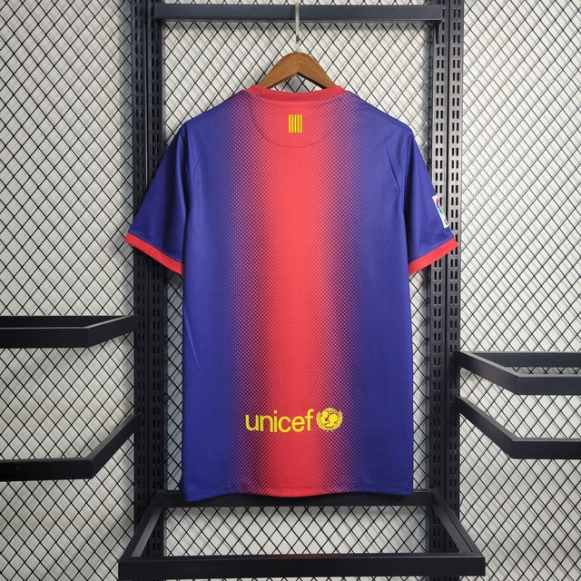 Camisa Barcelona Retrô Home 12/13 Nike Masculina - Azul e Grená