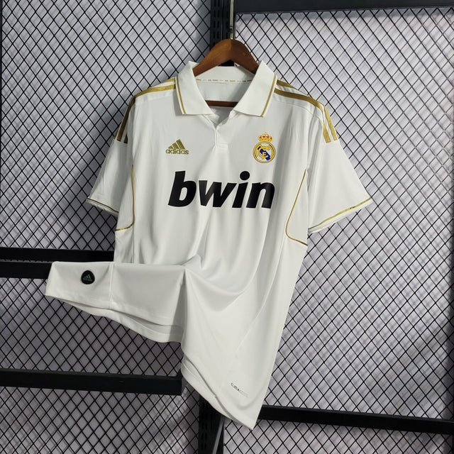 Camisa Real Madrid Retrô Home 11/12 Adidas Masculina - Branca Dourada