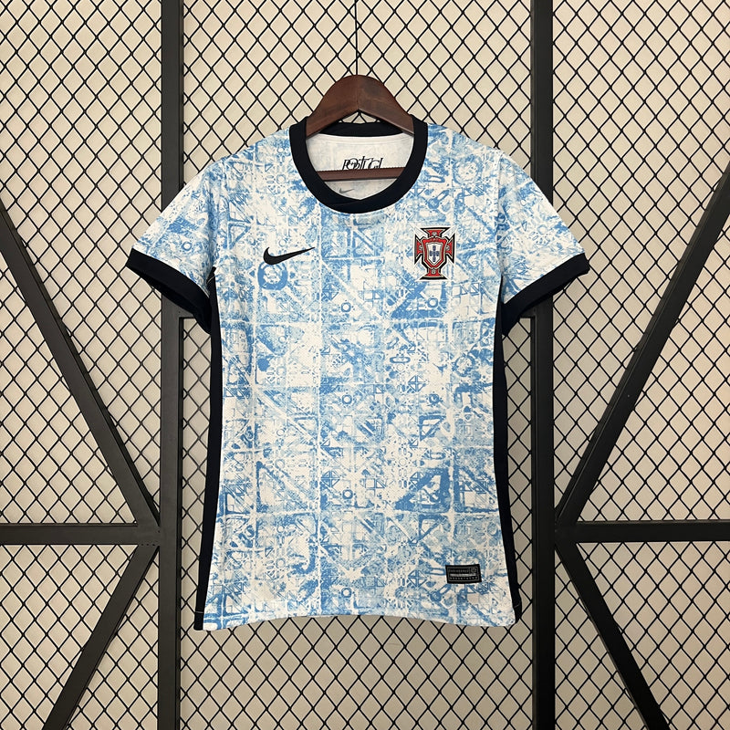 Camisa Portugal Away 24/25 Torcedor Nike Feminina - Branca e Azul