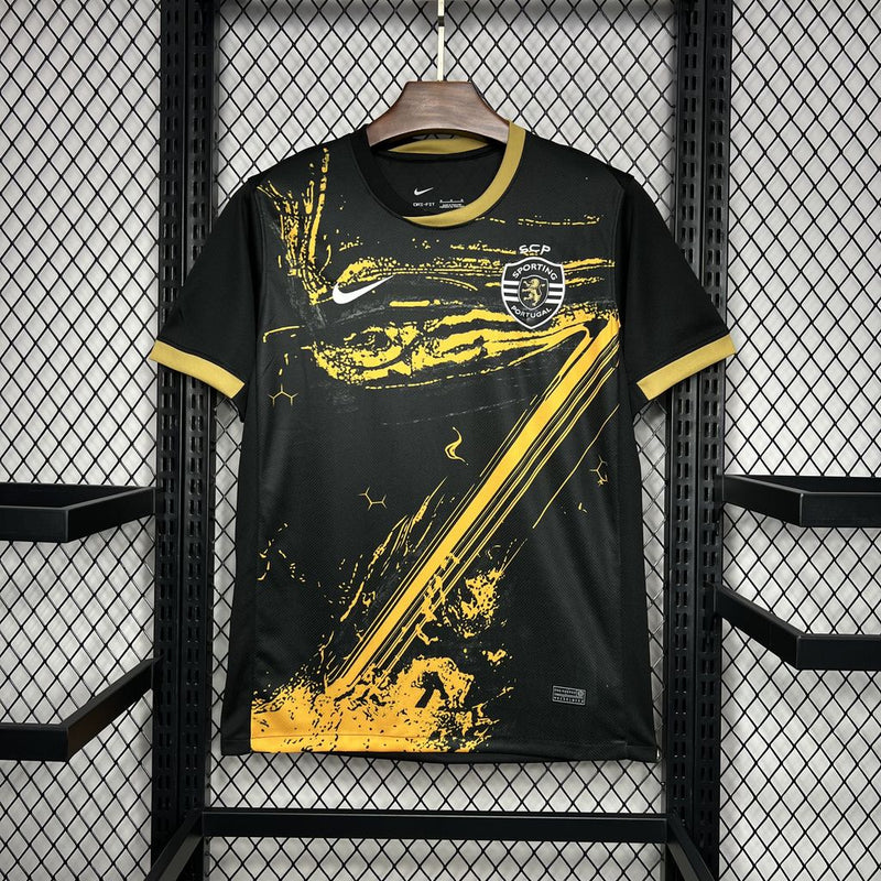 Camisa Sporting Third 24/25 Torcedor Nike Masculina - Preto e Dourado