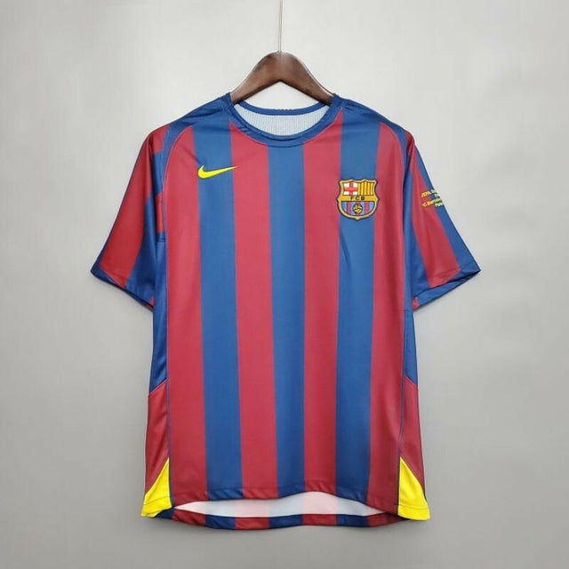 Camisa Barcelona Home Retrô 05/06 Nike Masculino - Azul Grená