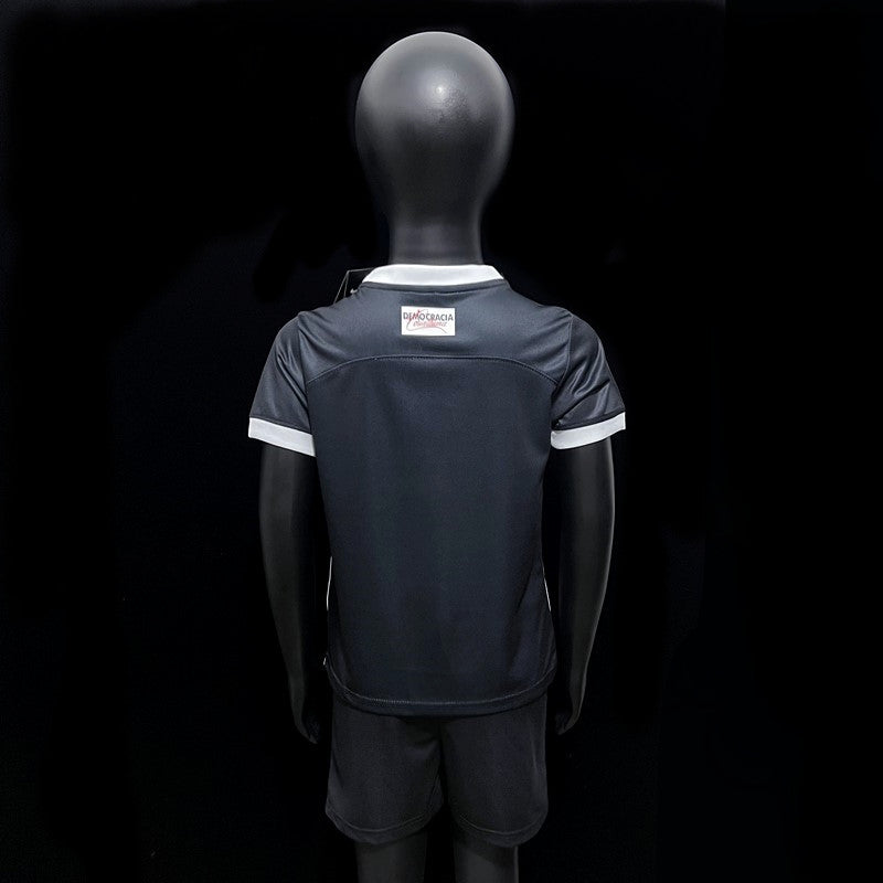 Kit Infantil Corinthians Away 23/24 Torcedor Nike Masculina - Preto