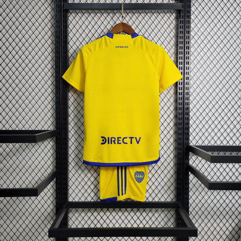 Kit Infantil Boca JRS Away 23/24 Adidas Unissex - Amarelo