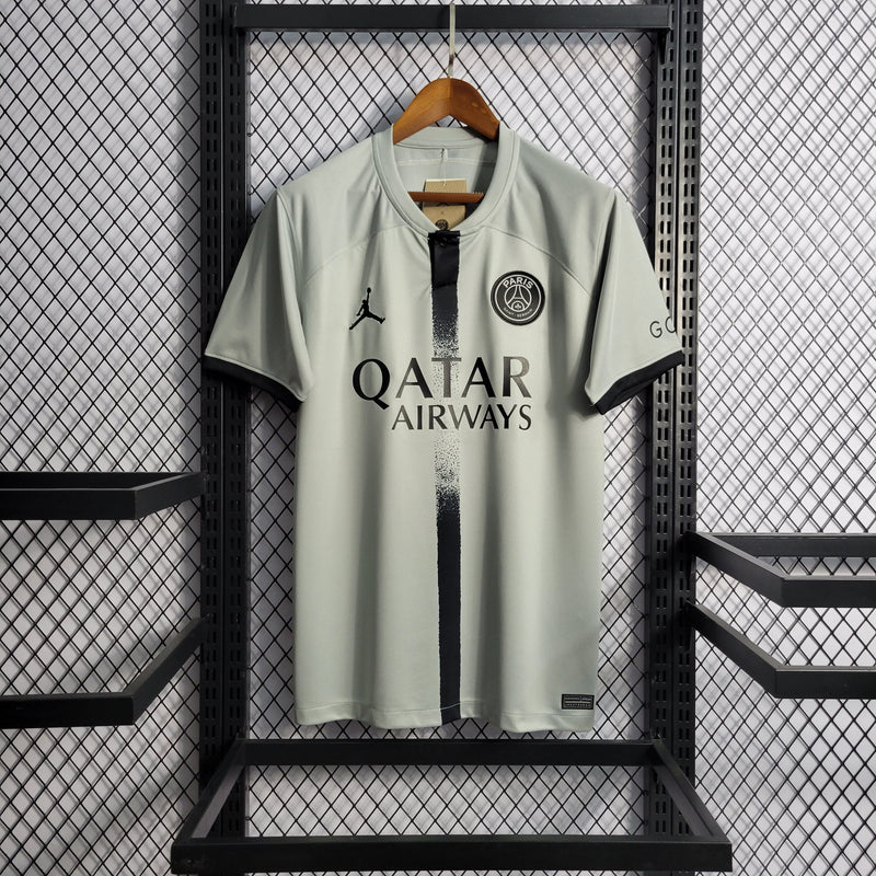 Camisa PSG Away 22/23 Torcedor Jordan Masculina - Cinza