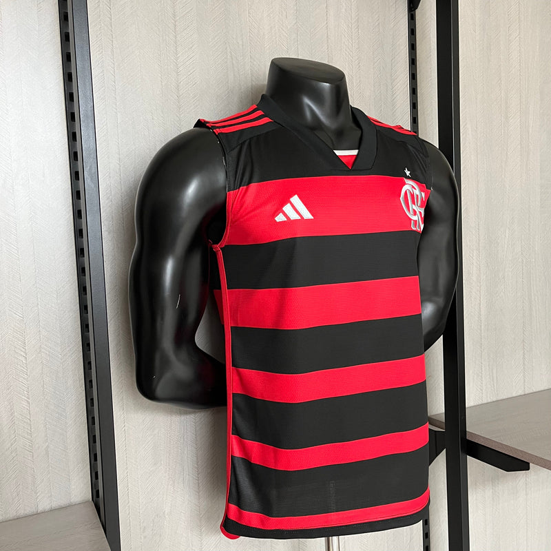 Camisa Flamengo Home Regata 24/25 Torcedor Adidas Masculino - Vermelho e Preto