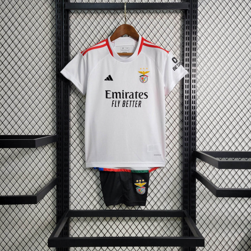 Kit Infantil Benfica Third 23/24 Adidas Unissex - Branca