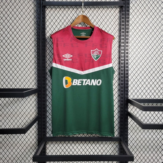 Camisa Fluminense Treino Celestial 23/24 Regata Torcedor Umbro Masculina - Verde e Vermelho