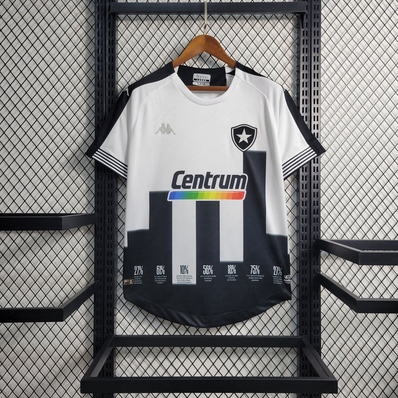 Camisa Botafogo Edição Consciencia Negra 20/21 Torcedor Kappa Masculina - Preta e Branca