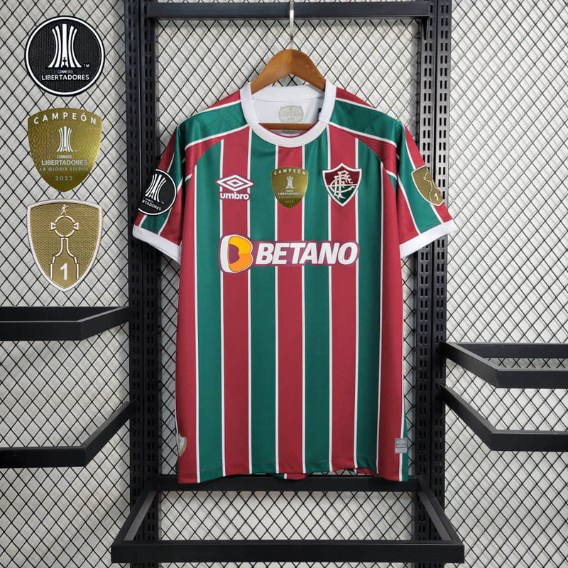 Camisa Fluminense Home 23/24 + Patchs Libertadores Torcedor Umbro Masculina - Listrada