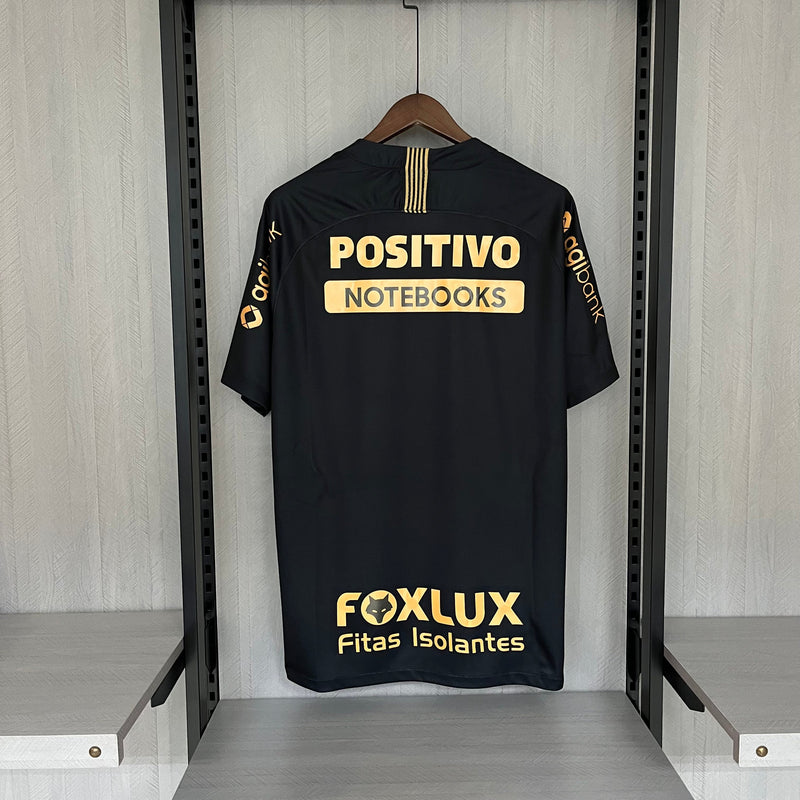 Camisa Corinthians Retro Third 18/19 Torcedor Nike Masculina - Preto e Dourado