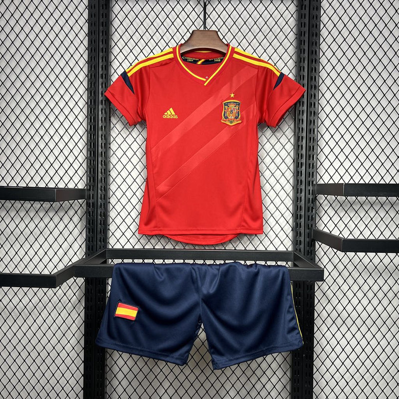 Kit Infantil Espanha Home Retro 2012 Adidas Unissex - Vermelho