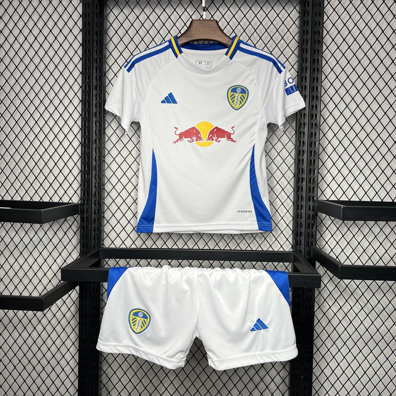 Kit Infantil Leeds United Home 24/25 Adidas Unissex - Branco