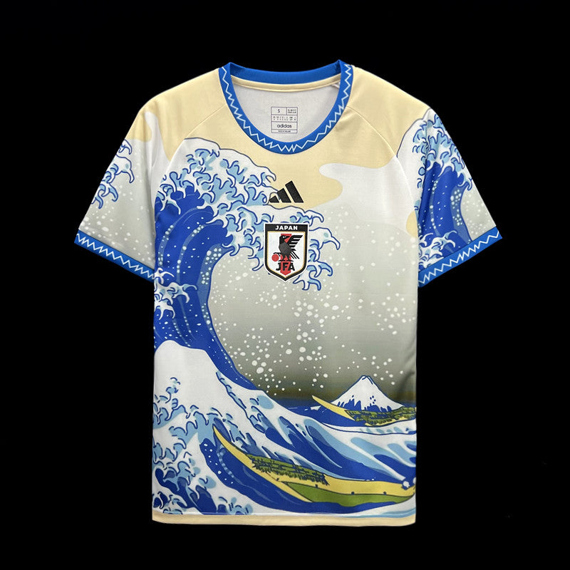 Camisa Japão Edição Especial Ondas 24/25 Torcedor Adidas Masculina - Bege e Azul