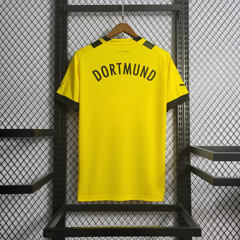 Camisa Borussia Dortmund Home 22/23 Torcedor Puma Masculina - Listrada Amarela e Preta