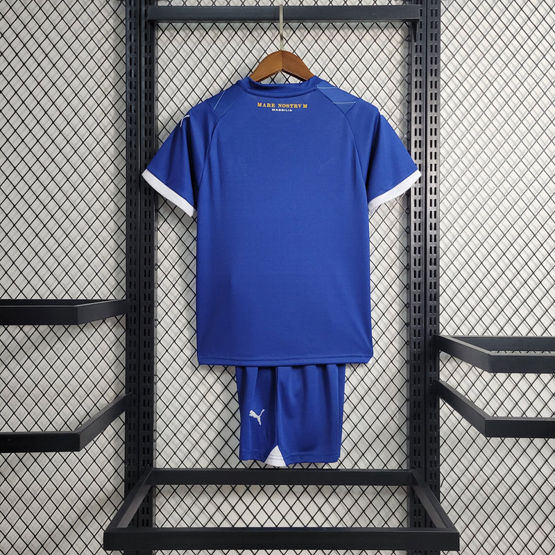 Kit Infantil Olympique De Marseille Away 23/24 Unissex Puma - Azul