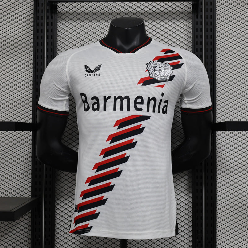 Camisa Bayern Leverkusen Away 23/24 Jogador Castore Masculina - Branco e Vermelho