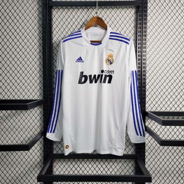 Camisa Real Madrid Retrô Home 10/11 Manga Longa Adidas Masculina - Branca