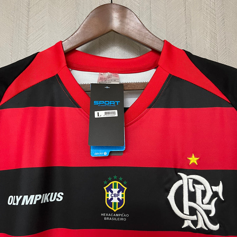 Camisa Flamengo Home Retro 2010 Torcedor Olympikus Masculina - Vermelho e Preto