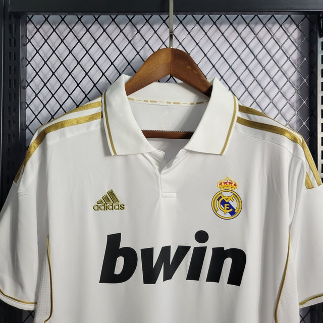 Camisa Real Madrid Retrô Home 11/12 Adidas Masculina - Branca Dourada