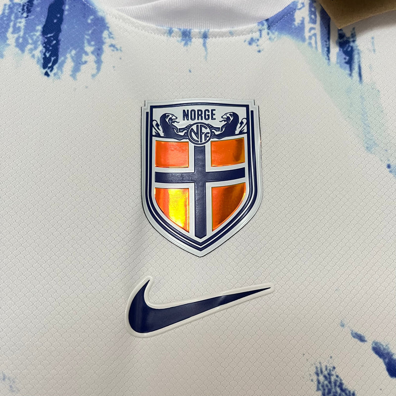 Camisa Noruega Away 24/25 Torcedor Nike Masculina - Branca e Azul