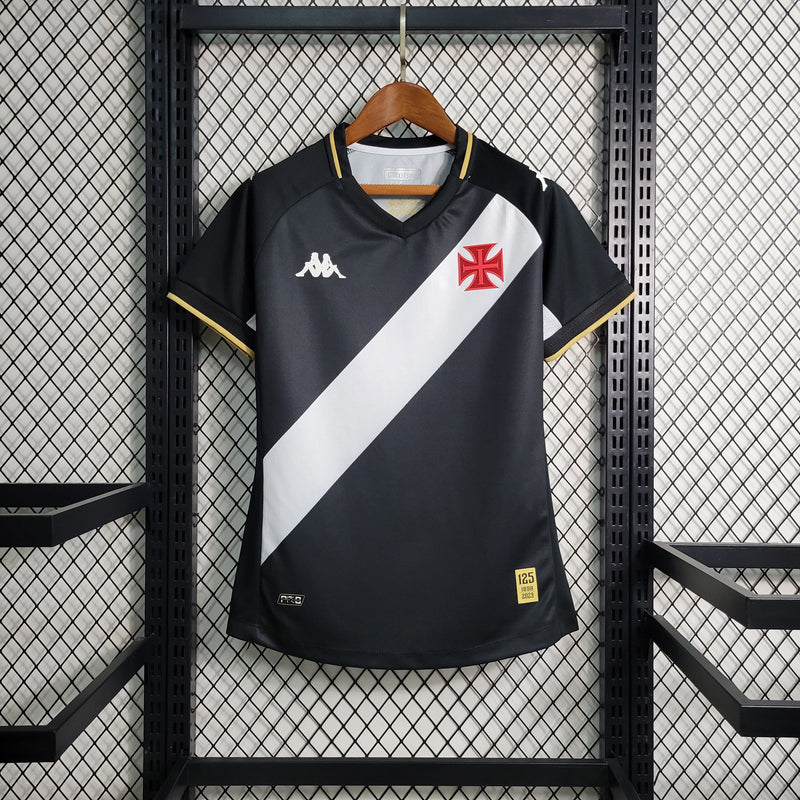 Camisa Vasco Da Gama Home 23/24 Kappa Feminina - Preta