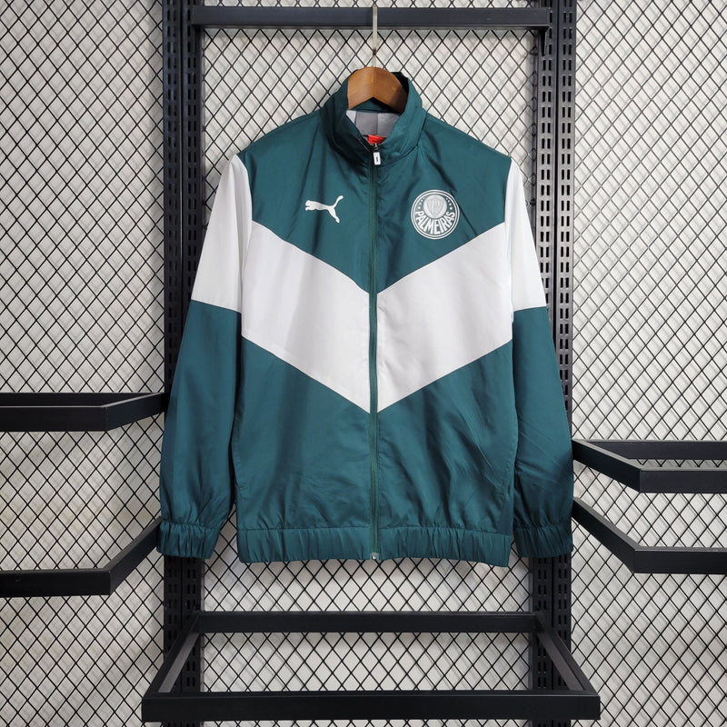 Corta Vento Palmeiras Puma Unissex - Listrado Verde e Branco