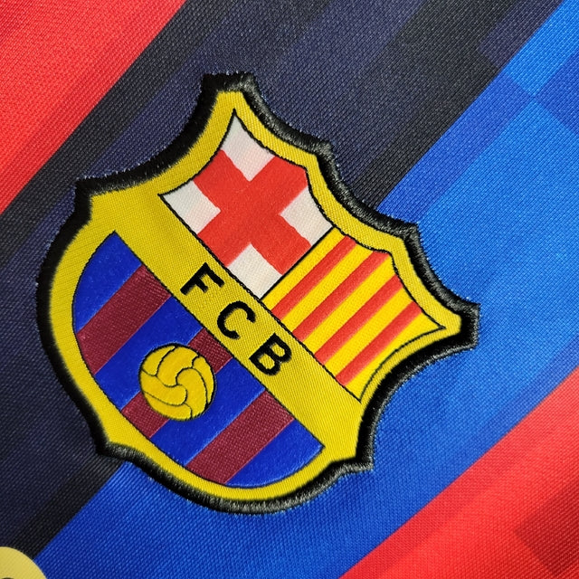 Camisa Barcelona Home 22/23 Manga Longa Torcedor Nike Masculina - Azul e Grená