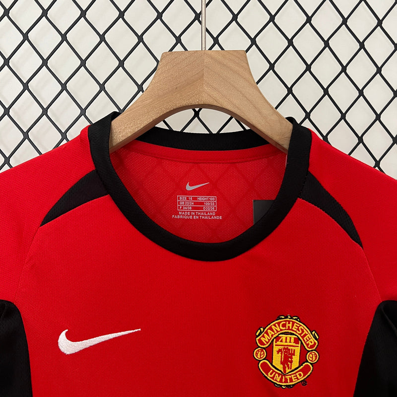 Kit infantil Manchester United Retrô Home 2003 Unissex Nike - Vermelho