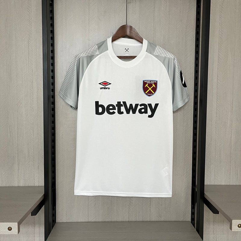 Camisa West Ham Away 24/25 Torcedor Umbro Masculina - Branca e Cinza