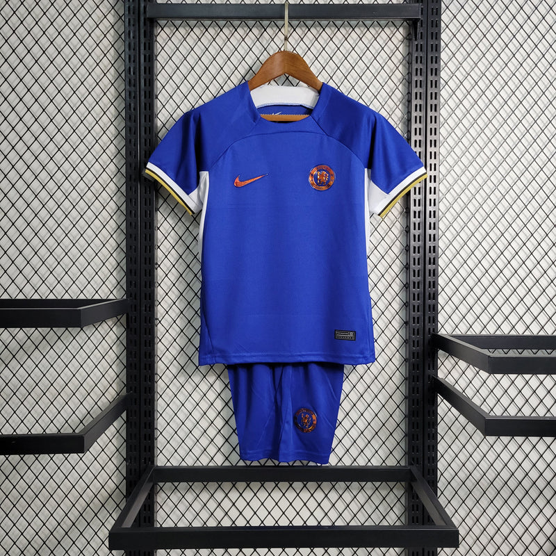 Kit Infantil Chelsea Home 23/24 Torcedor Nike Masculina - Azul