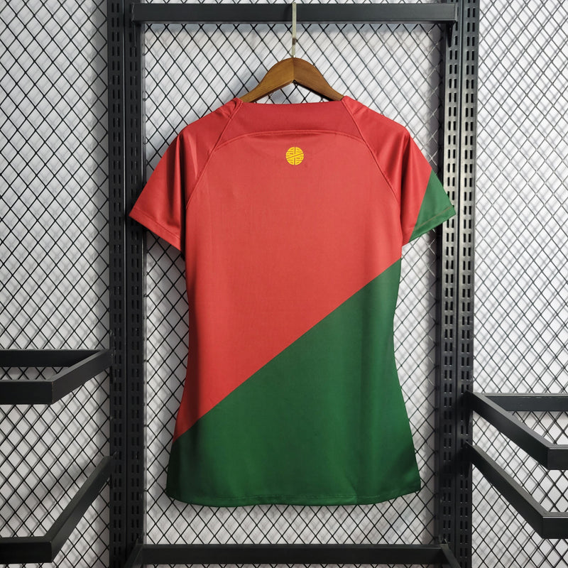 Camisa Portugal Home 22/23 Torcedor Nike Feminino - Vermelha e Verde