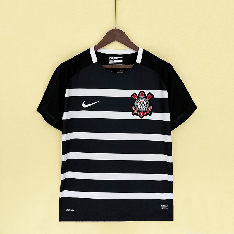 Camisa Corinthians Retro Away 15/16 Torcedor Nike Masculina - Preto e Branco