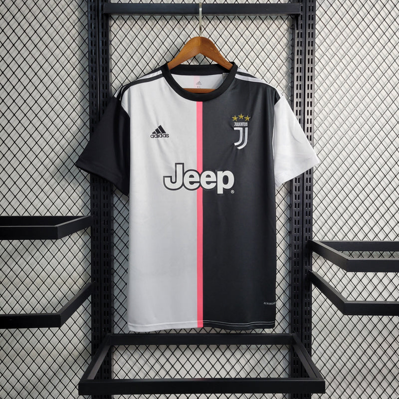 Camisa Juventus Retrô Home 19/20 Adidas Masculina - Branca e Preta