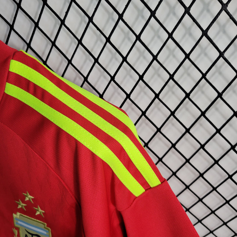 Camisa Argentina Goleiro 22/23 Torcedor Adidas Masculina - Vermelho