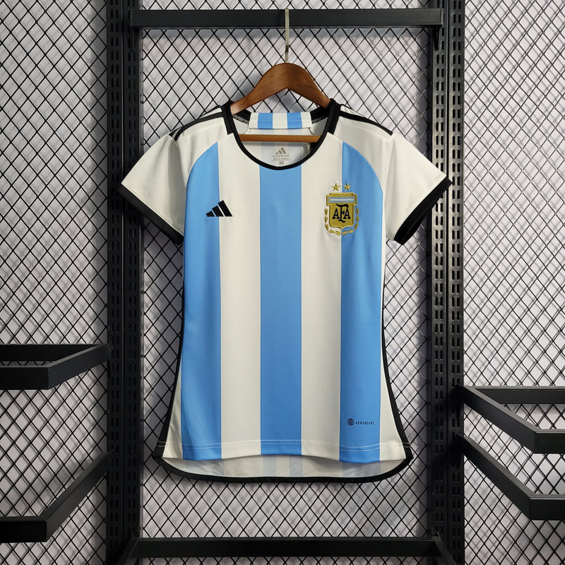 Camisa Argentina Home 22/23 Torcedor Adidas Feminina - Azul e Branca