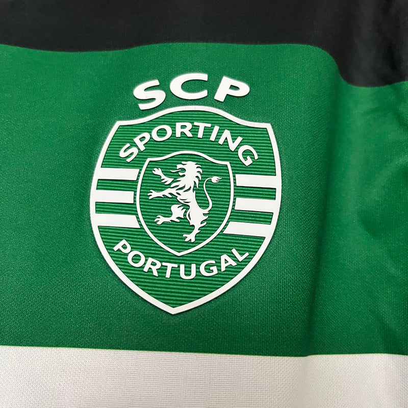 Camisa Sporting Home 24/25 Torcedor Nike Masculina - Verde, Branca e Preta