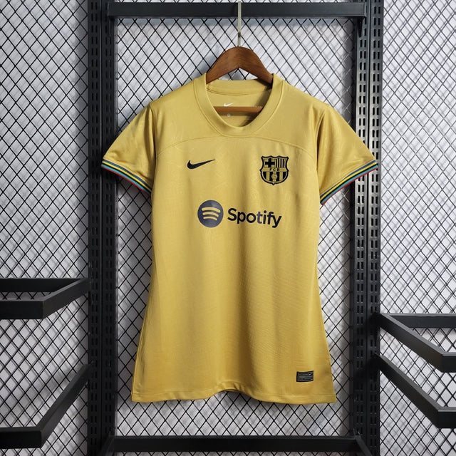 Camisa Barcelona Away 22/23 Torcedor Nike Feminina - Amarelo Dourado