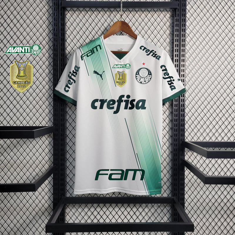 Palmeiras Away 23/24 Todos os Patrocinadores + Patch Campeão Brasileiro Torcedor Puma Masculino - Branca