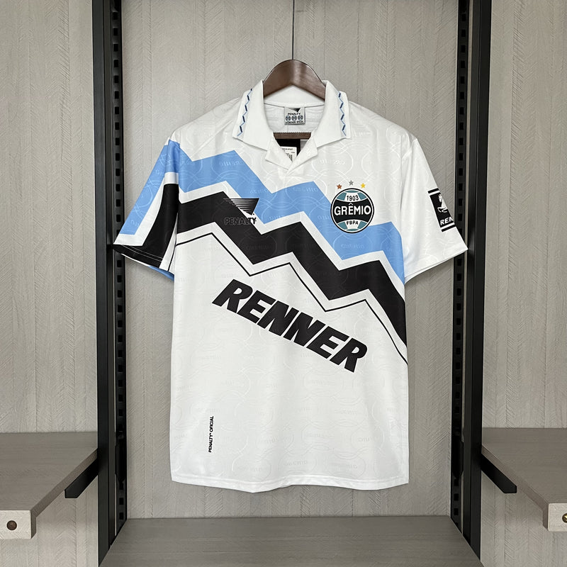 Camisa Grêmio Retro Away 95/96 Torcedor Kappa Masculino - Branco, Azul e Preto