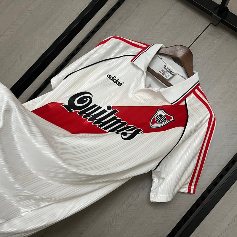 Camisa River Plate Home 95/96 Retro Torcedor Adidas Masculino - Branco e Vermelho