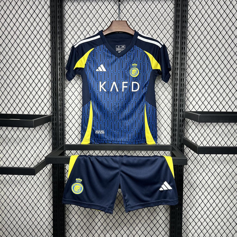 Kit Infantil Al Nassr Away 24/25 Adidas Unissex - Azul Escuro