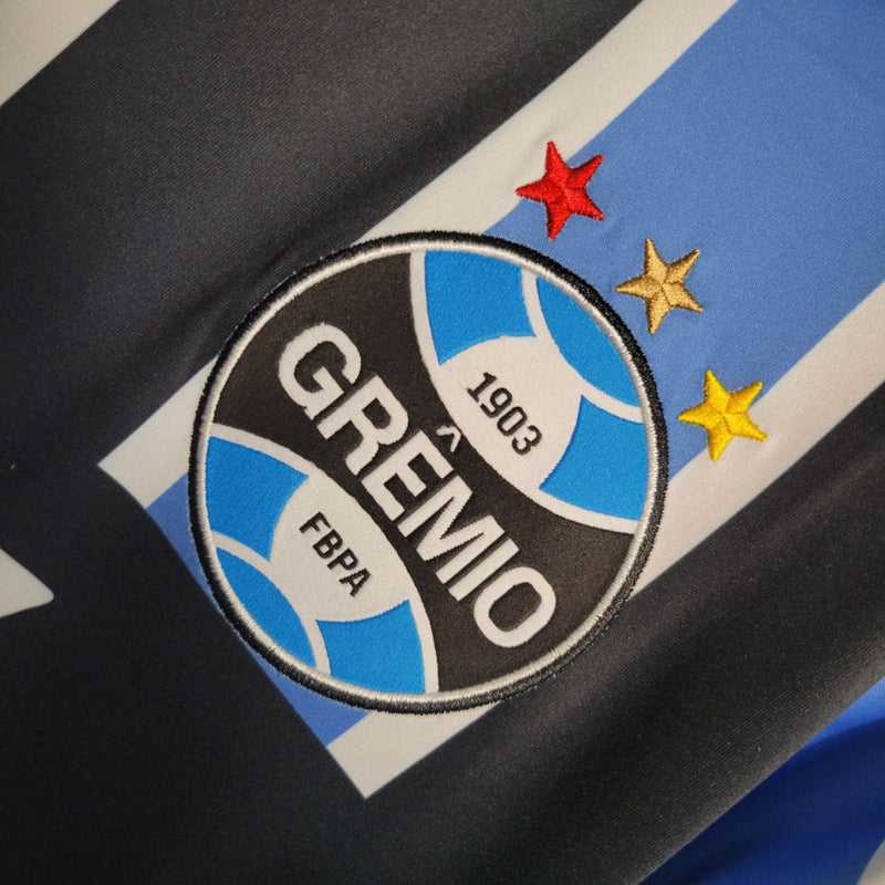 Camisa Grêmio Retro Home 1998 Torcedor Penalty Masculino - Azul, Preto e Branco