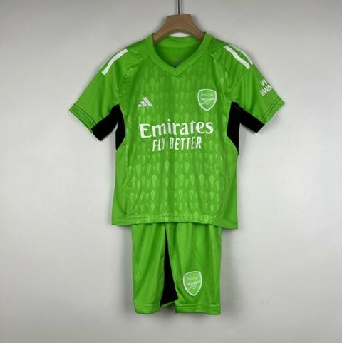 Kit Infantil Arsenal Goleiro 23/24 Camisa + Shorts Adidas Unissex - Verde