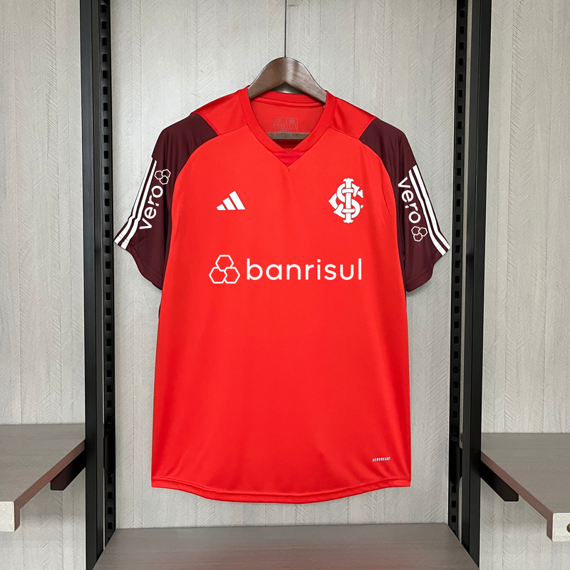 Camisa Internacional Treino 24/25 Torcedor + Patrocínios Adidas Masculino - Vermelho