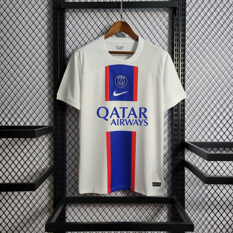 Camisa PSG Third 22/23 Torcedor Jordan Masculina - Branca e Azul