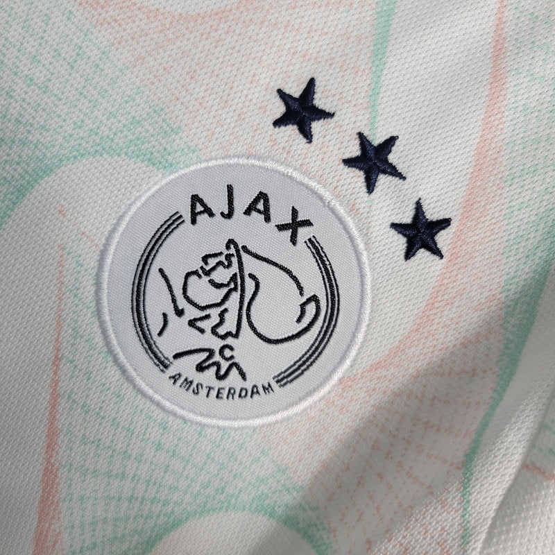 Kit Infantil Ajax Away 23/24 Torcedor Adidas Masculina - Branca