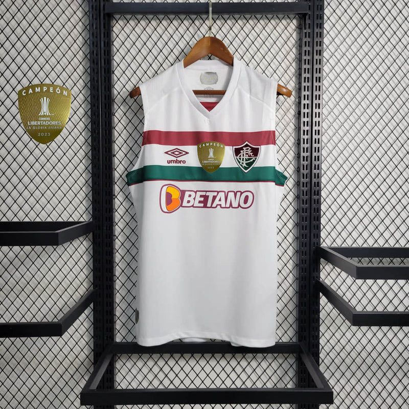 Camisa Fluminense Away 23/24 Regata + Patch Libertadores Torcedor Umbro Masculina - Branca