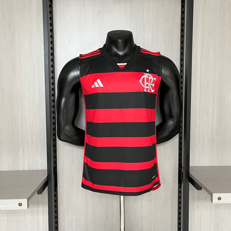 Camisa Flamengo Home Regata 24/25 Torcedor Adidas Masculino - Vermelho e Preto